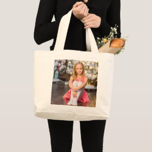 ADD PHOTO TO TOTE, PERSONALIZE LARGE TOTE BAG