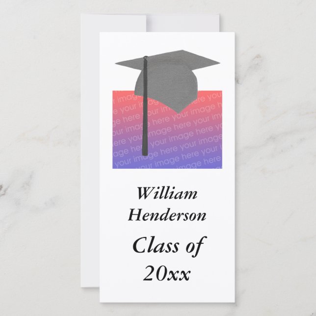 Add photo under Graduation cap photocards Announcement (Front)