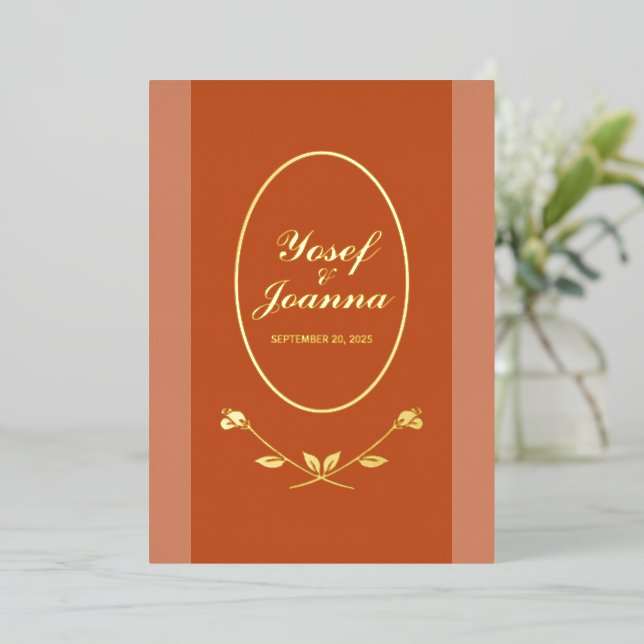 Add Photo Wedding Announcement Card (Standing Front)