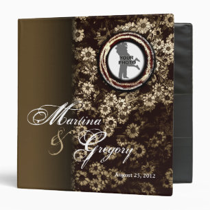Add Photo Wedding Binder Gold Floral