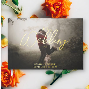 Add Photo Wedding Terracotta Foil Guest Book