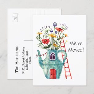 Add Photo, We've Moved, Whimsical Postcard