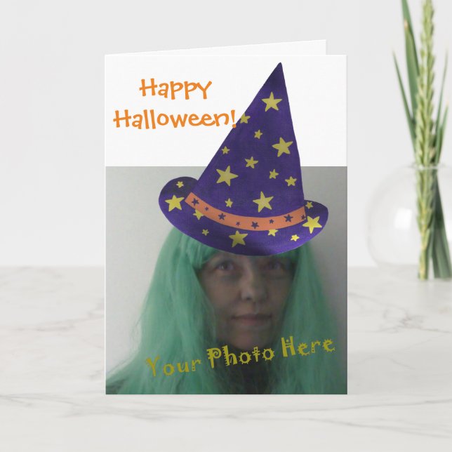 Add Photo Wizard Look Happy Halloween Cards (Front)