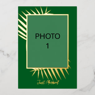 Add Photos Wedding Just Married Announcement Card