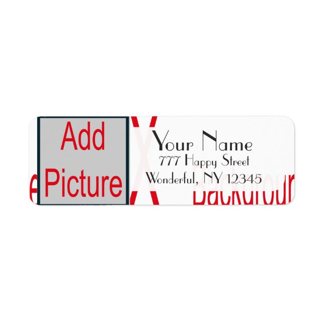 Add Picture Address Label Template (Front)
