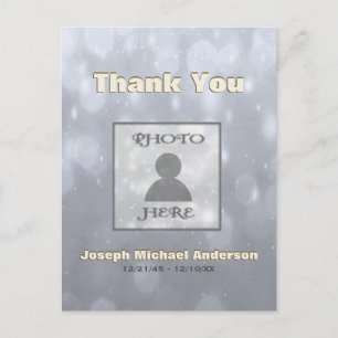 Add Picture  Thank You   Gold Silver Postcard