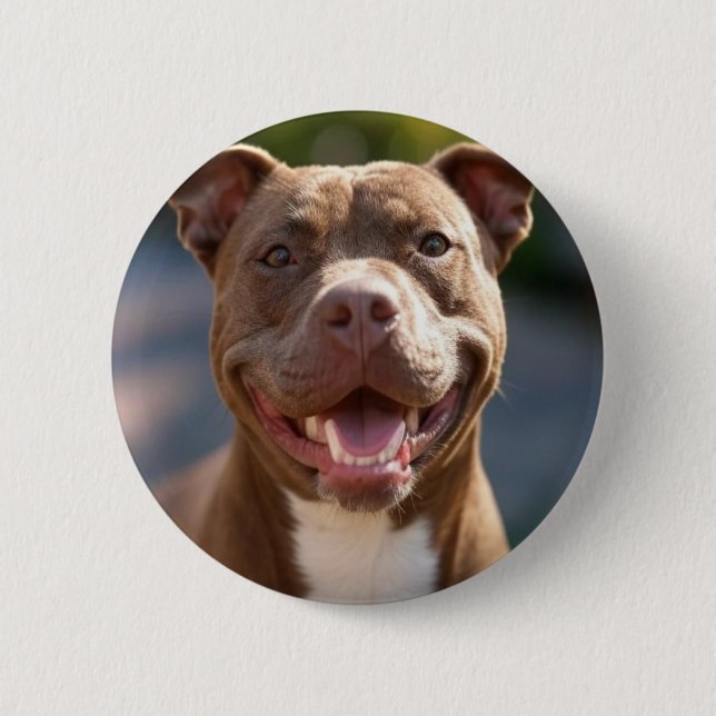 Add Pit Bull Photo Customize 2 Inch Round Button (Front)