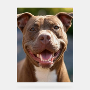 Add Pit Bull Photo Customize Acrylic Sign