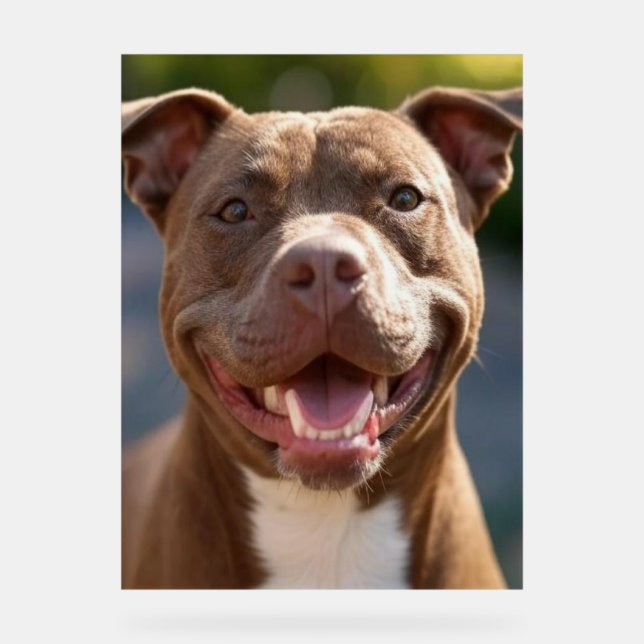 Add Pit Bull Photo Customize Acrylic Sign (Front)