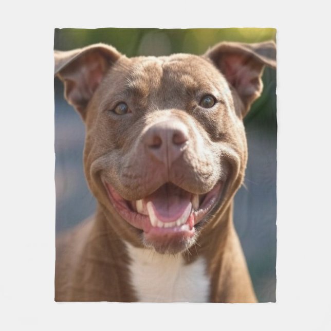 Add Pit Bull Photo Customize Fleece Blanket (Front)