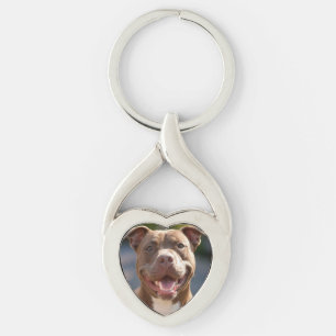 Add Pit Bull Photo Customize Keychain