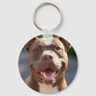 Add Pit Bull Photo Customize Keychain