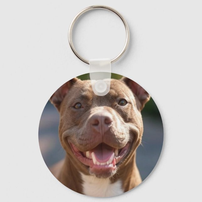 Add Pit Bull Photo Customize Keychain (Front)