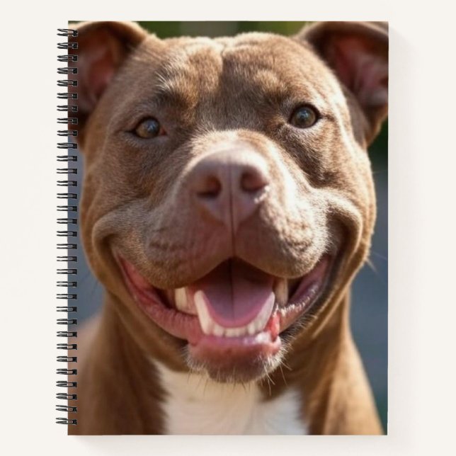 Add Pit Bull Photo Customize Notebook (Front)