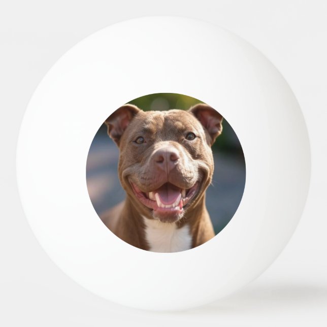 Add Pit Bull Photo Customize Ping Pong Ball (Front)