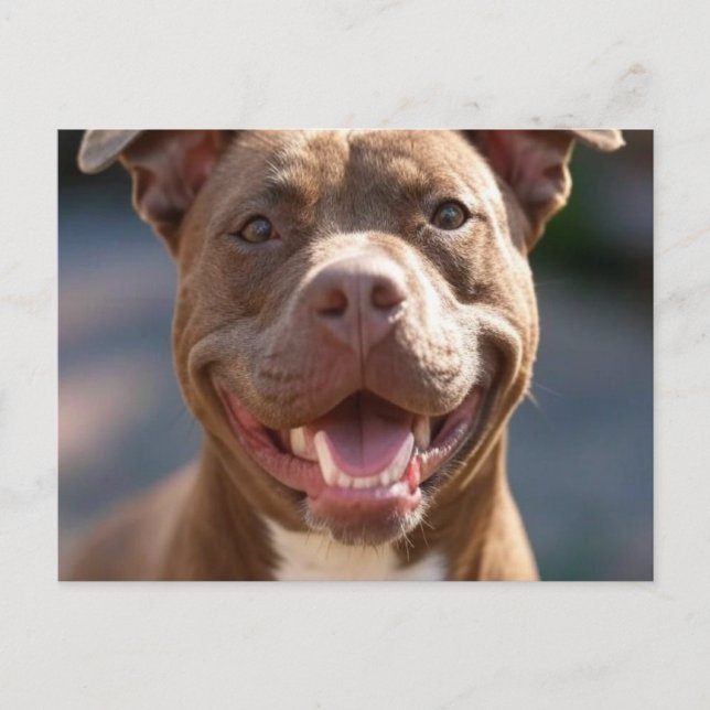 Add Pit Bull Photo Customize Postcard (Front)