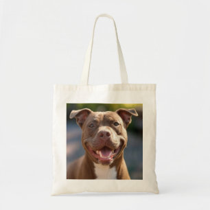 Add Pit Bull Photo Customize Tote Bag