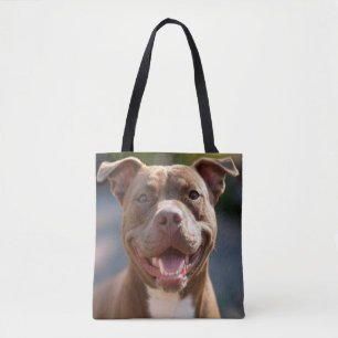 Add Pit Bull Photo Customize Tote Bag