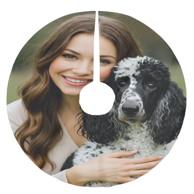 Add Poddle Photo Personalize Customize Brushed Polyester Tree Skirt (Front)