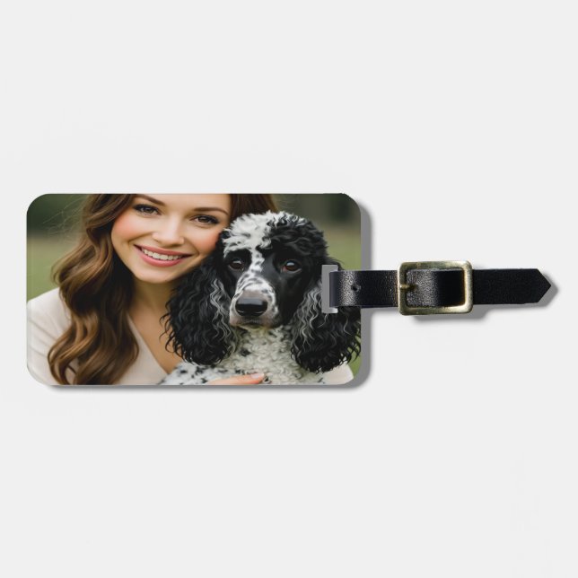 Add Poddle Photo Personalize Customize Luggage Tag (Front Horizontal)