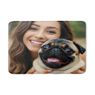 Add Pug Photo Personalize Customize Bath Mat