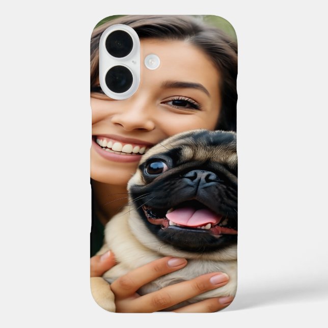 Add Pug Photo Personalize Customize Case-Mate iPhone Case (Back)