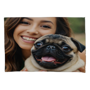 Add Pug Photo Personalize Customize Pillowcase