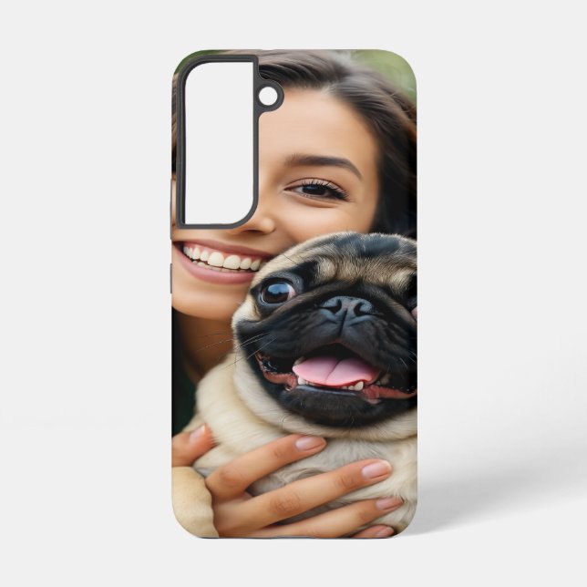 Add Pug Photo Personalize Customize Samsung Galaxy S22 Case (Back)