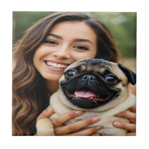 Add Pug Photo Personalize Customize Tile
