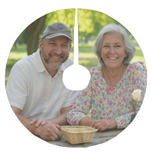 Add Retired Photo Customize Brushed Polyester Tree Skirt