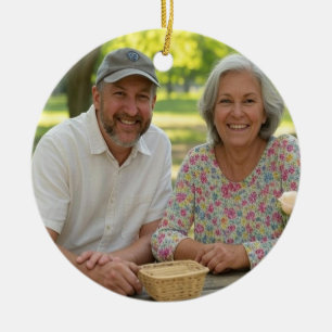 Add Retired Photo Customize Ceramic Ornament