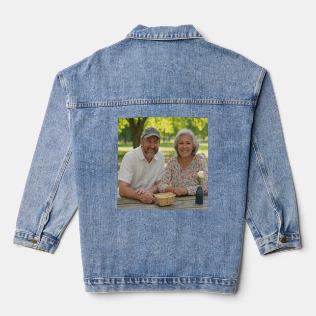 Add Retired Photo Customize Denim Jacket (Back)