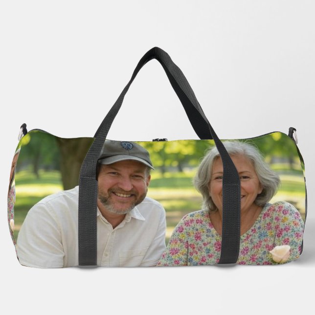 Add Retired Photo Customize Duffle Bag (Front)