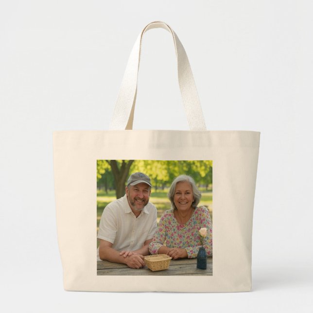Add Retired Photo Customize Large Tote Bag (Front)