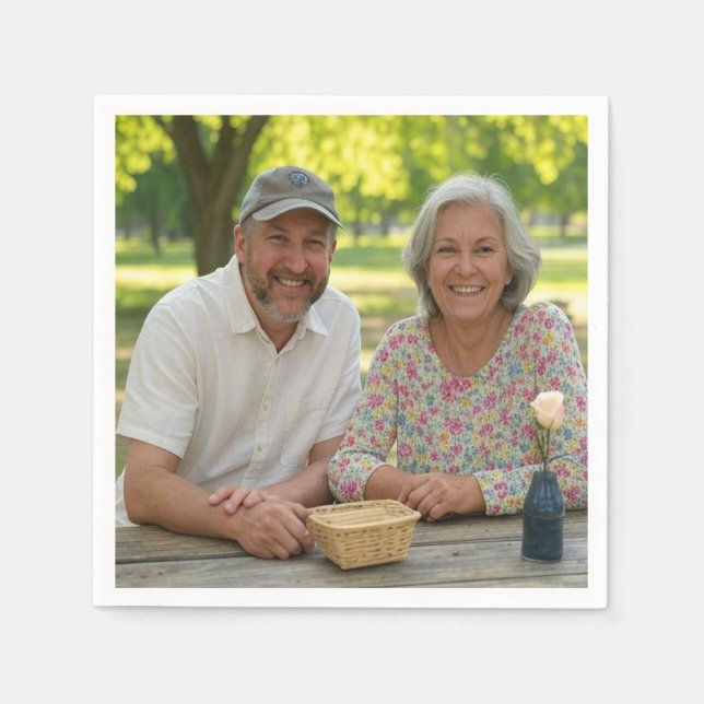 Add Retired Photo Customize Napkin (Front)