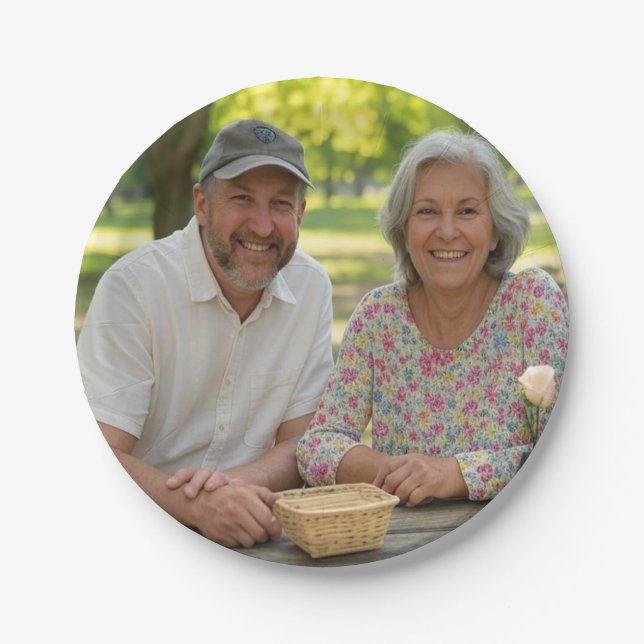 Add Retired Photo Customize Paper Plate (Front)
