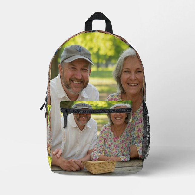 Add Retired Photo Customize Printed Backpack (Front)