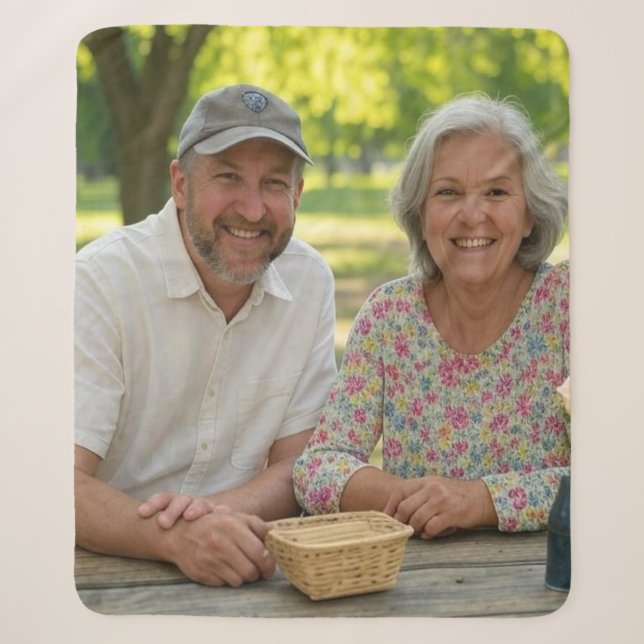 Add Retired Photo Customize Sherpa Blanket (Front)
