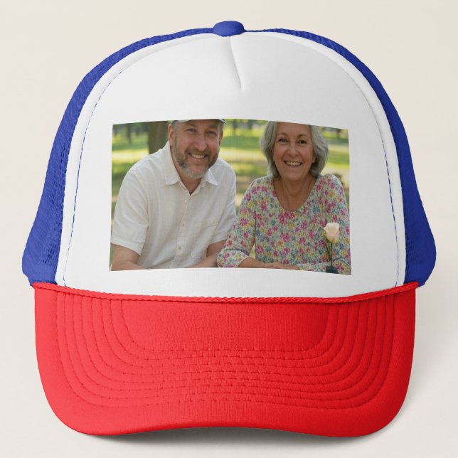 Add Retired Photo Customize Trucker Hat (Front)