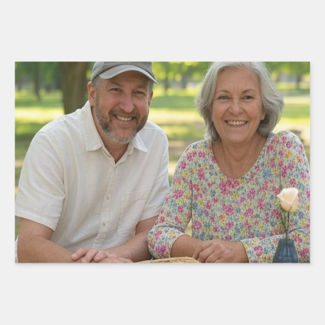 Add Retired Photo Customize Wrapping Paper Sheet (Front)