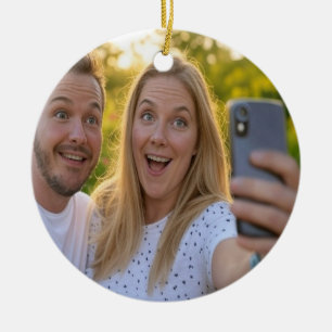 Add Selfie Customize Ceramic Ornament
