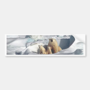 Add SLOGAN to Save Arctic Polar Bears Planet Ice Bumper Sticker