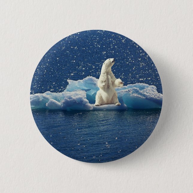 Add SLOGAN to Save Polar Bears Arctic Planet Ice 2 Inch Round Button (Front)