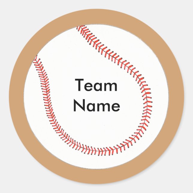 Add Team Name Baseball Stickers (Front)