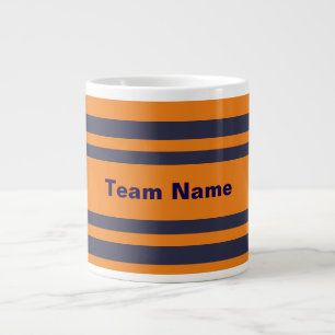 Add Team Name Orange And Navy Sport Team Colours  Large Coffee Mug