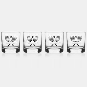Add Tennis Club Name Members Swag Whiskey Glass