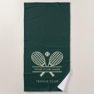 Add Tennis Club Name Team Swag Any Colour Green Beach Towel