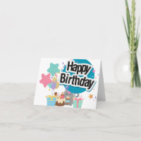 Add text and photo backside cute kids birthday