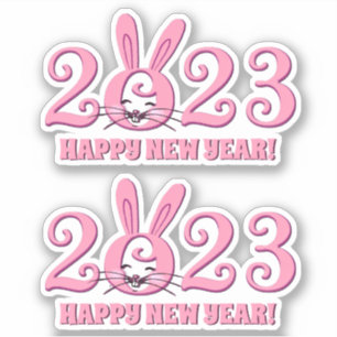 Add Text Chinese New Year 2023 Year of Rabbit Pink