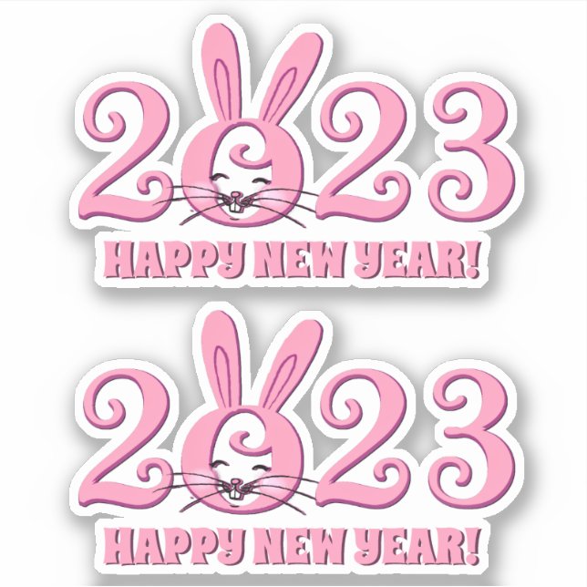 Add Text Chinese New Year 2023 Year of Rabbit Pink (Front)